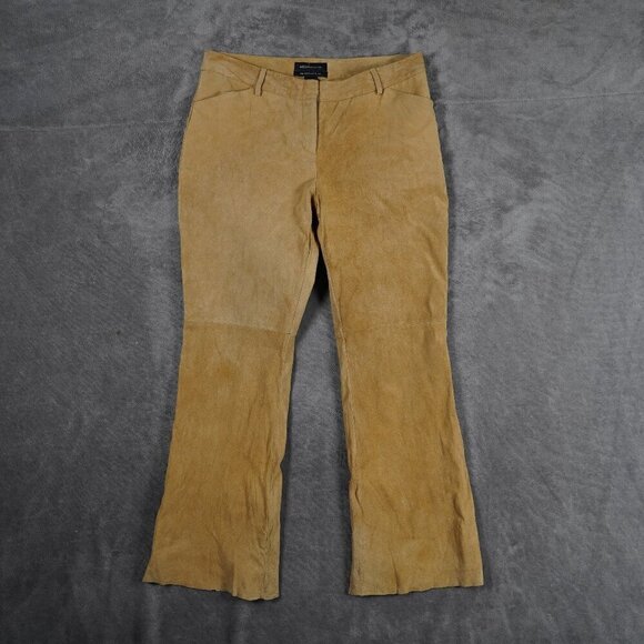 Vintage Y2K Moda International 100% Suede Flare Pants Size 12 short Western - Picture 1 of 12